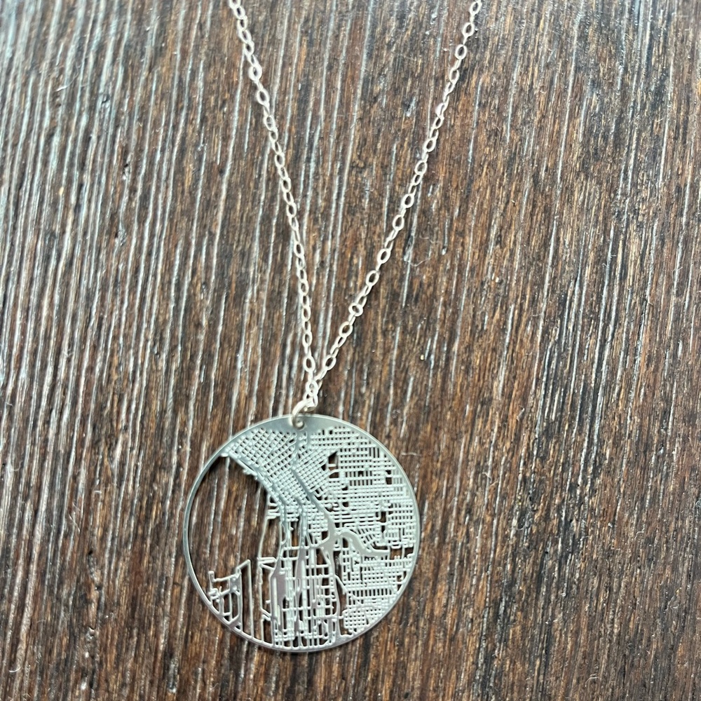 Seattle, WA City Map Pendant Necklace
